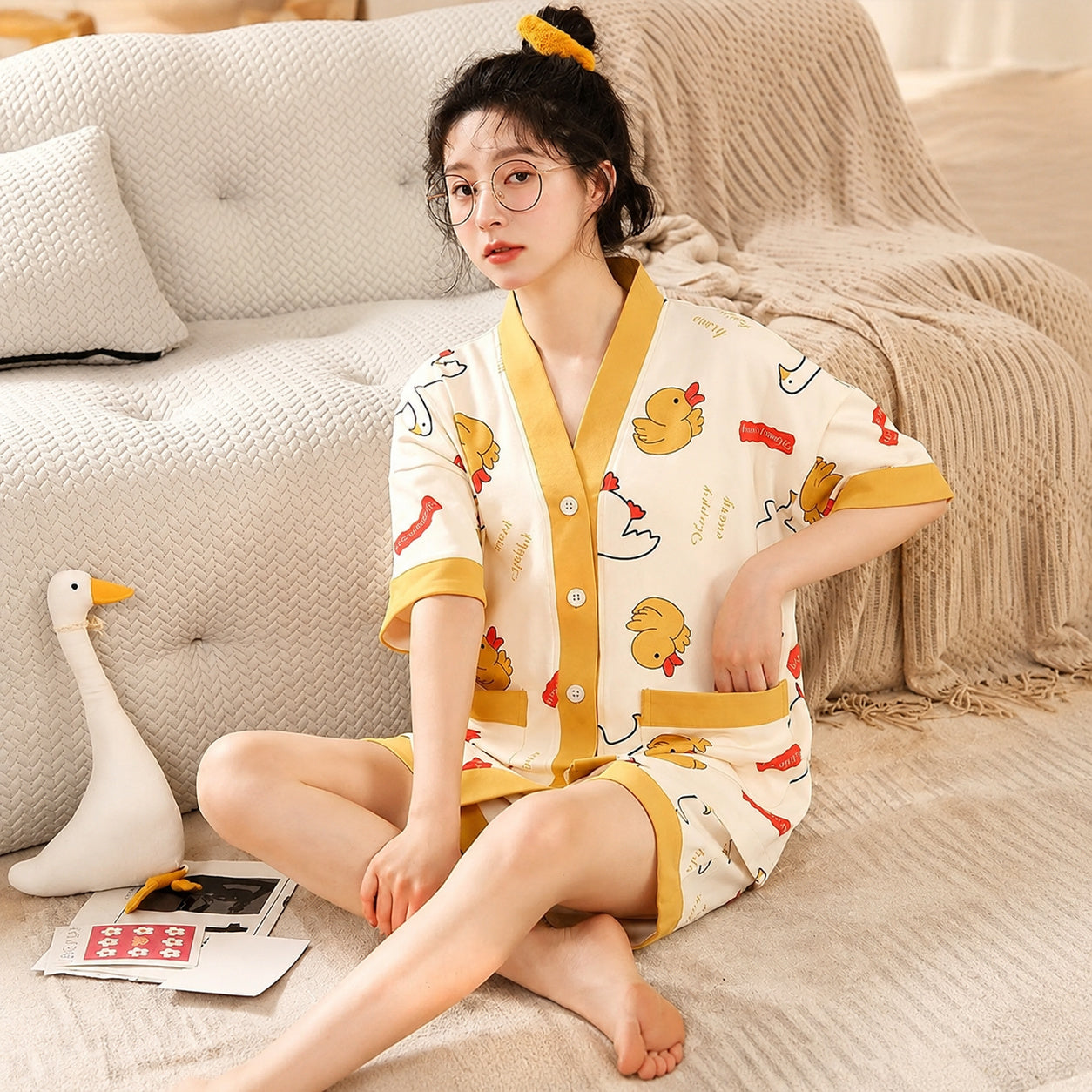 Cotton Lounge Set With Prints