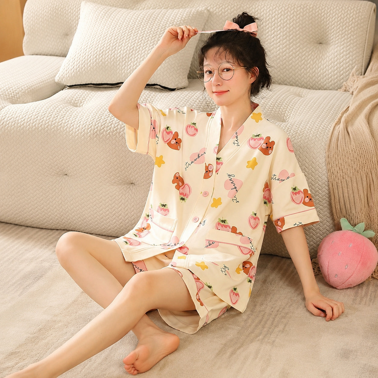 Cotton Lounge Set With Prints
