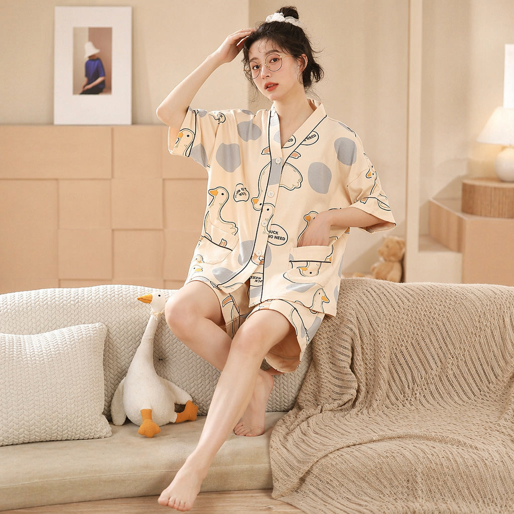 Cotton Lounge Set With Prints