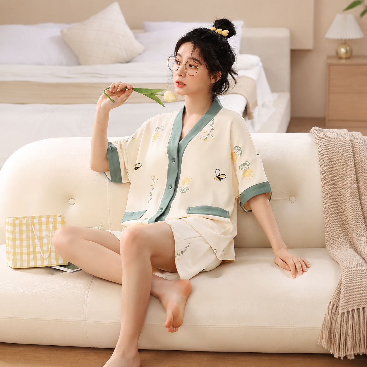 Cotton Lounge Set With Prints