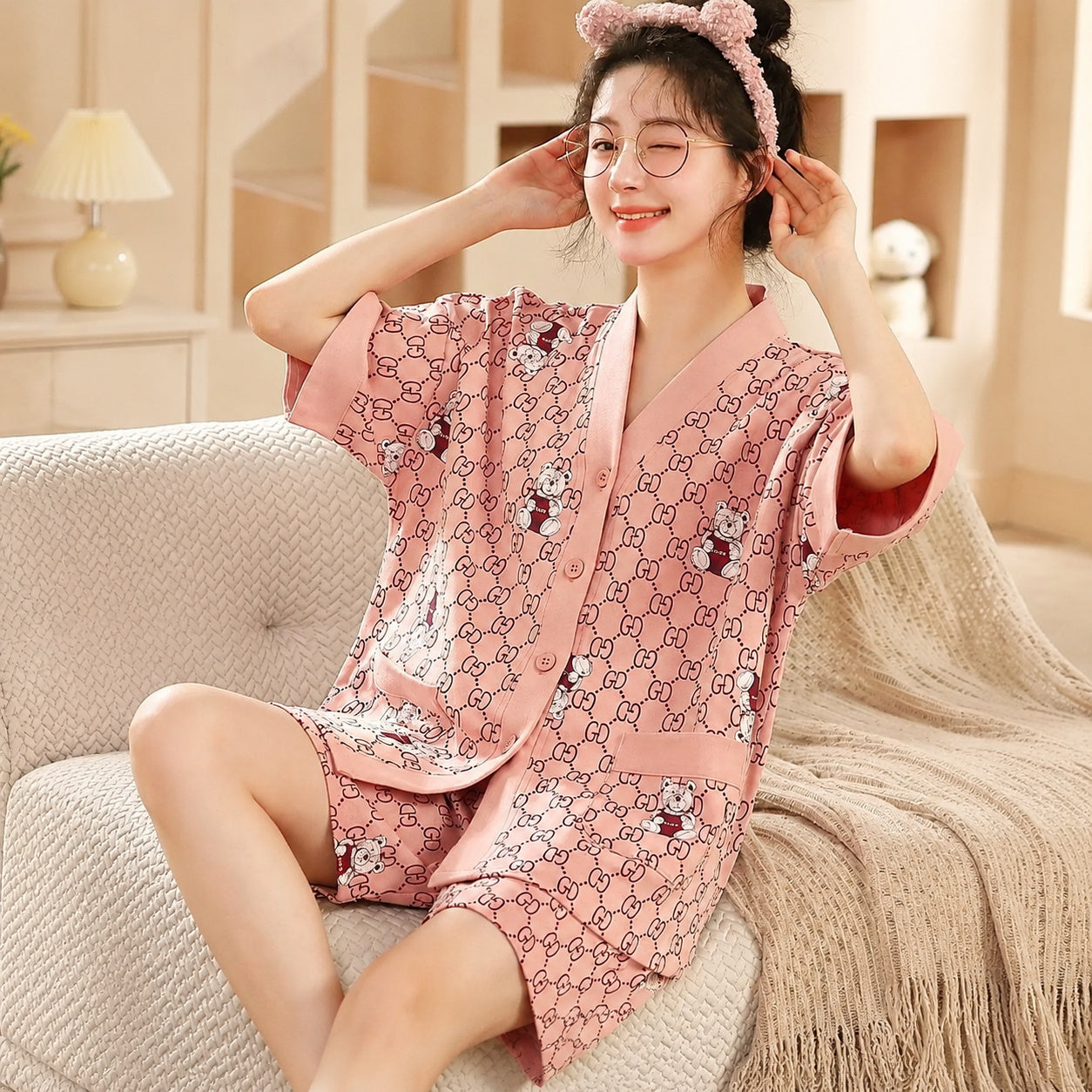 Cotton Lounge Set With Prints