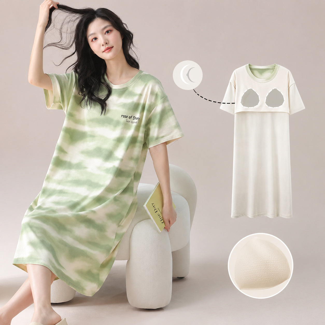 Cool‑Touch Cotton Lounge Dress