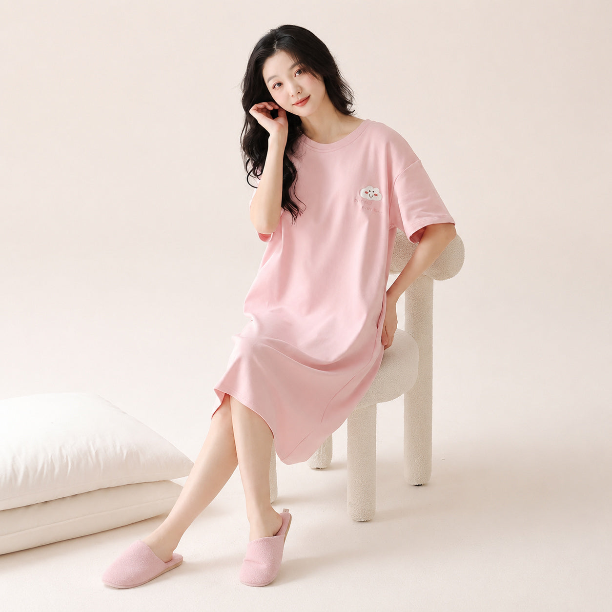 Cool‑Touch Cotton Lounge Dress