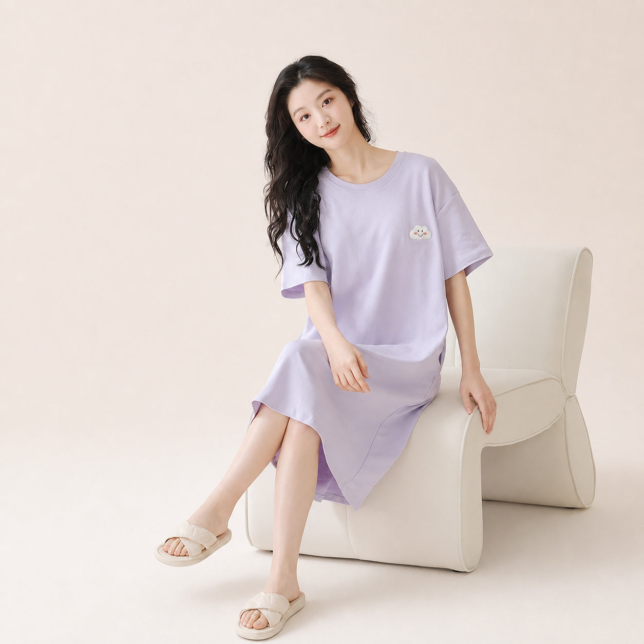 Cool‑Touch Cotton Lounge Dress