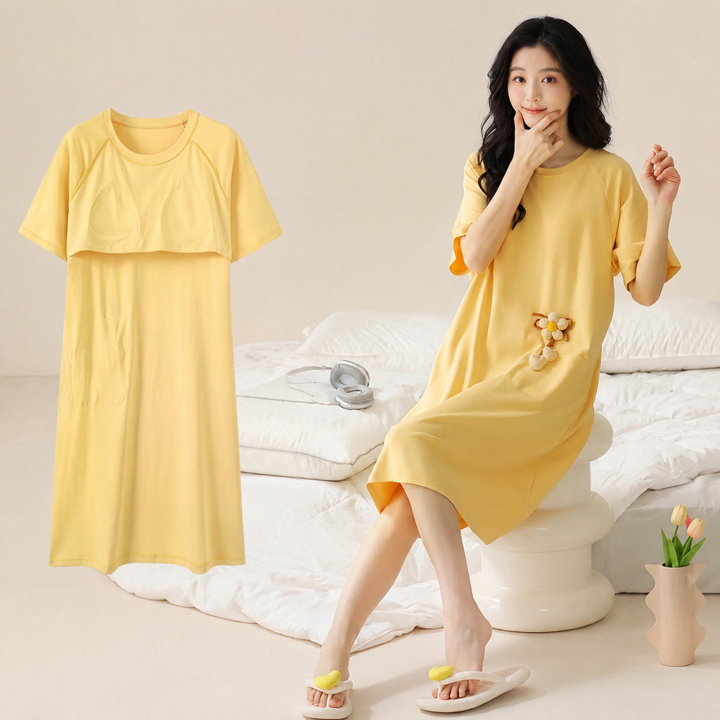 Cool‑Touch Cotton Lounge Dress