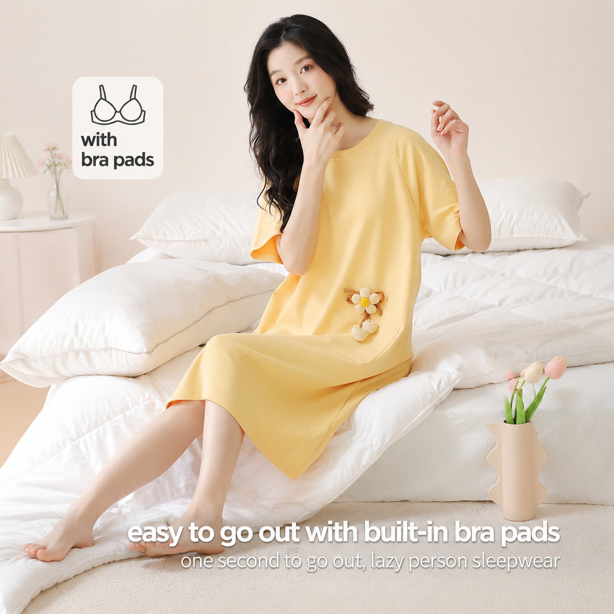 Cool‑Touch Cotton Lounge Dress
