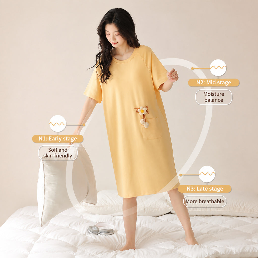 Cool‑Touch Cotton Lounge Dress