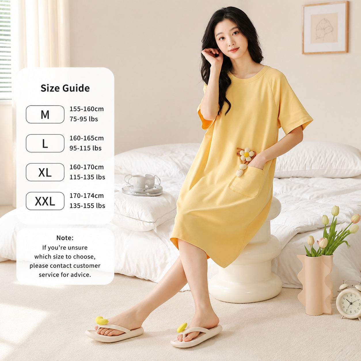 Cool‑Touch Cotton Lounge Dress