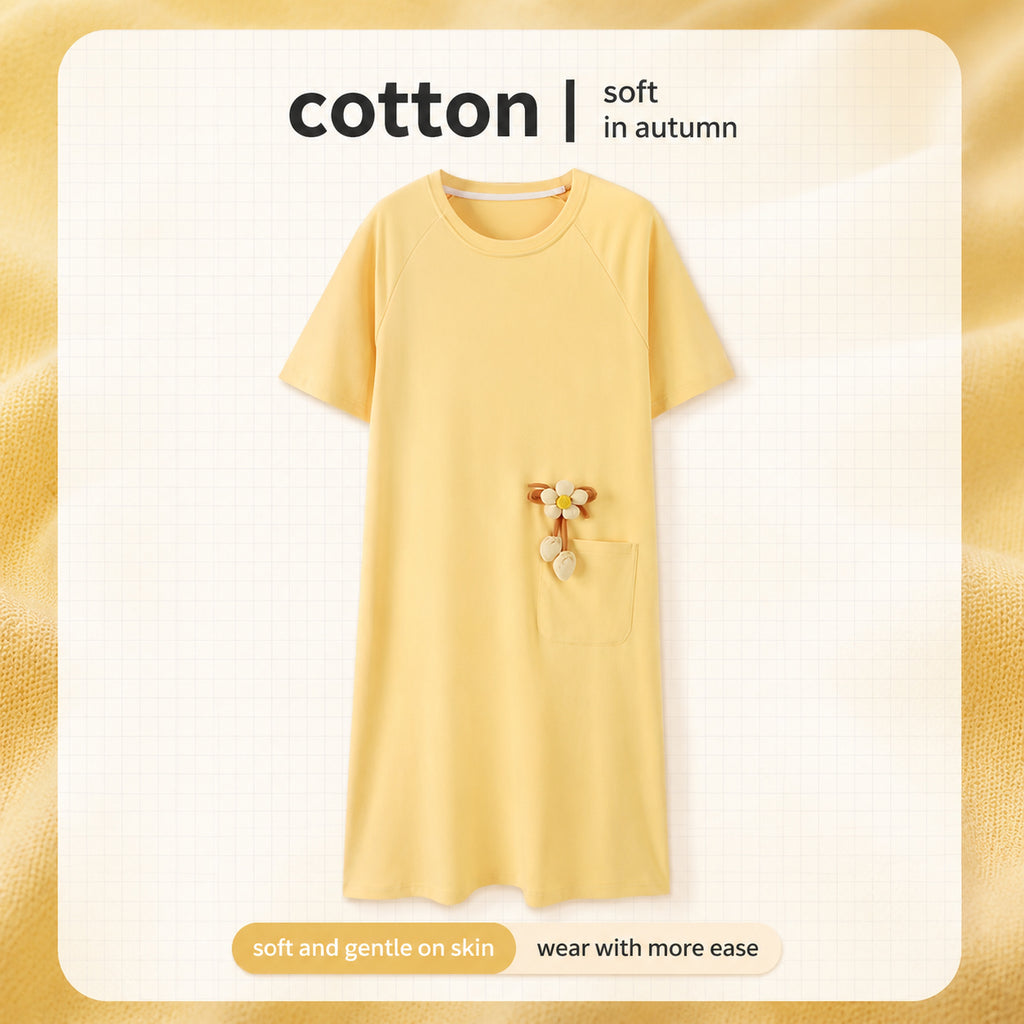 Cool‑Touch Cotton Lounge Dress