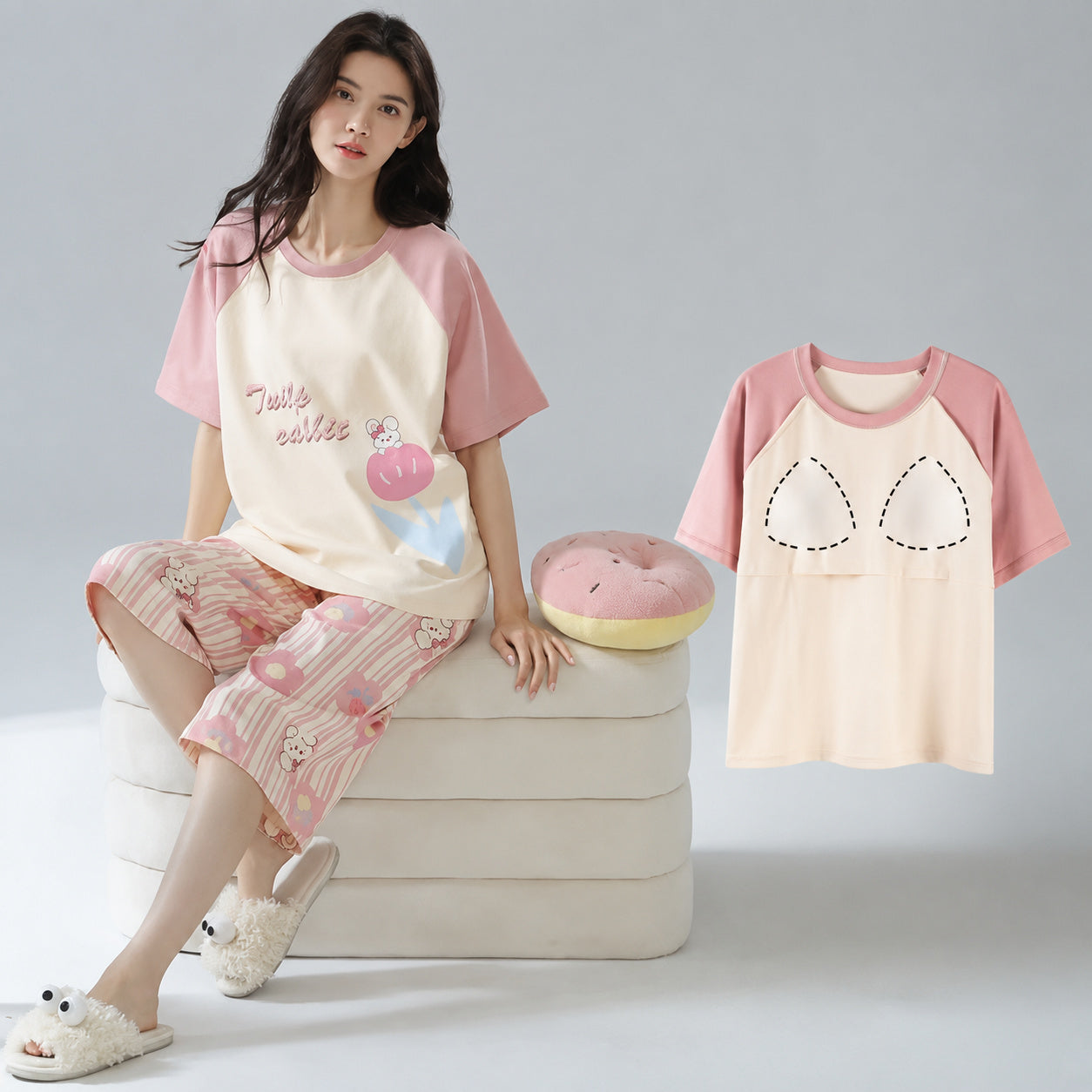 Cotton Lounge Set With Cups