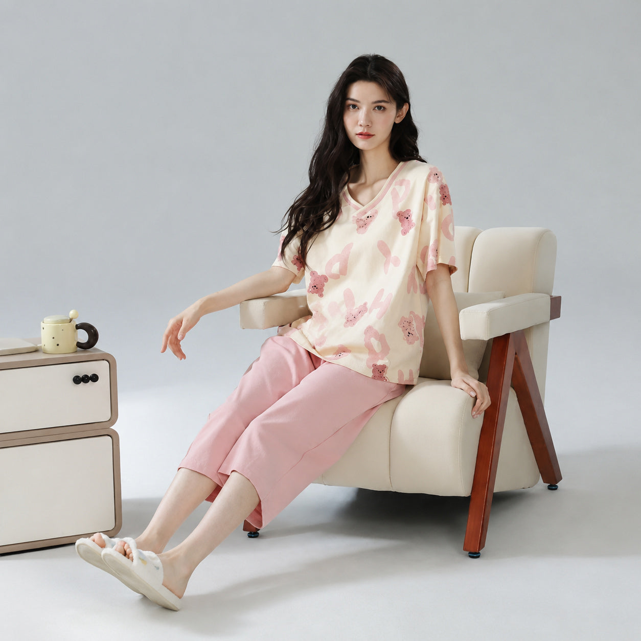 Cotton Lounge Set With Cups