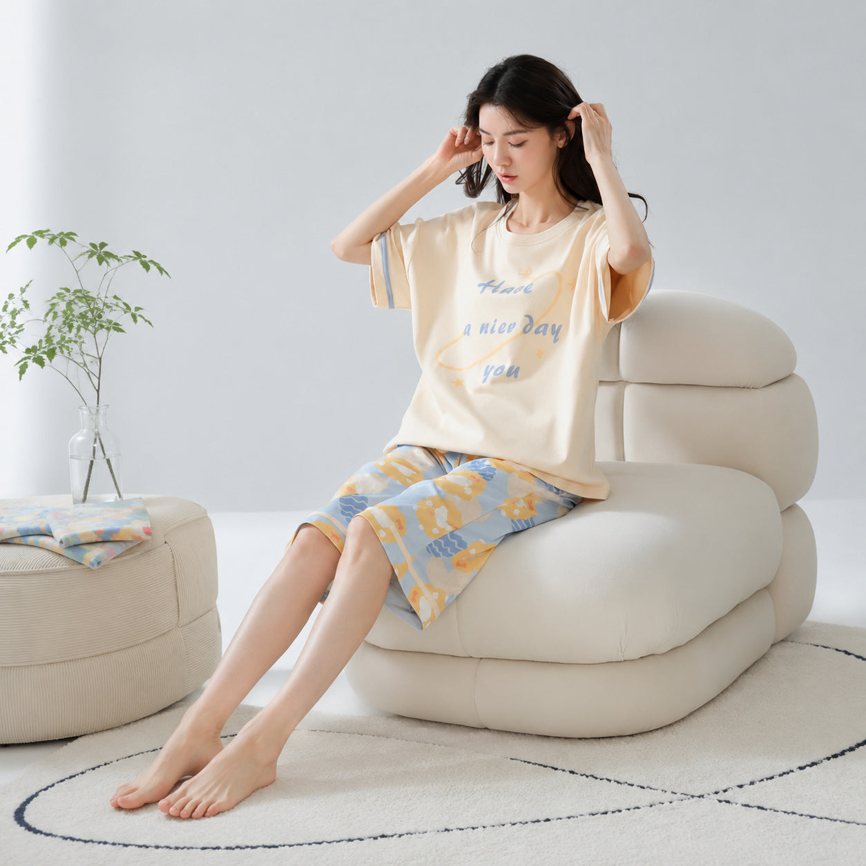 Cotton Lounge Set With Cups