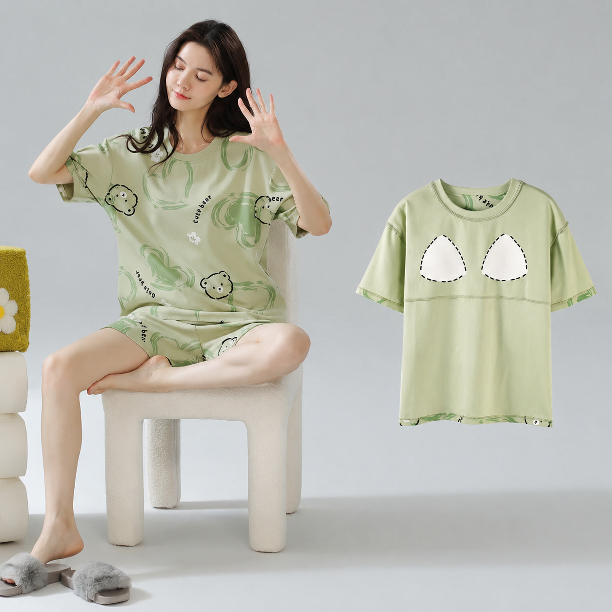 Cotton Lounge Set With Cups