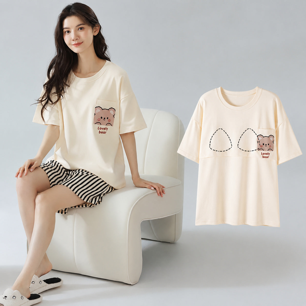 Cotton Lounge Set With Cups
