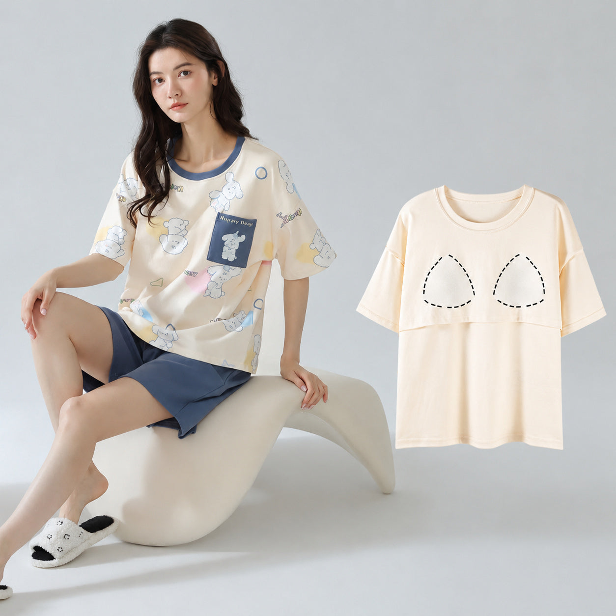 Cotton Lounge Set With Cups