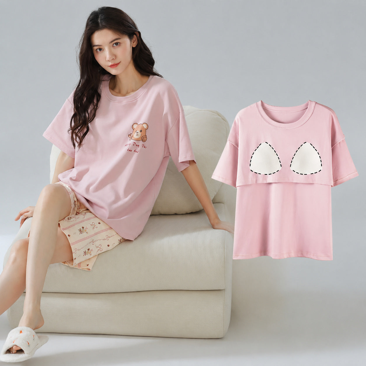Cotton Lounge Set With Cups