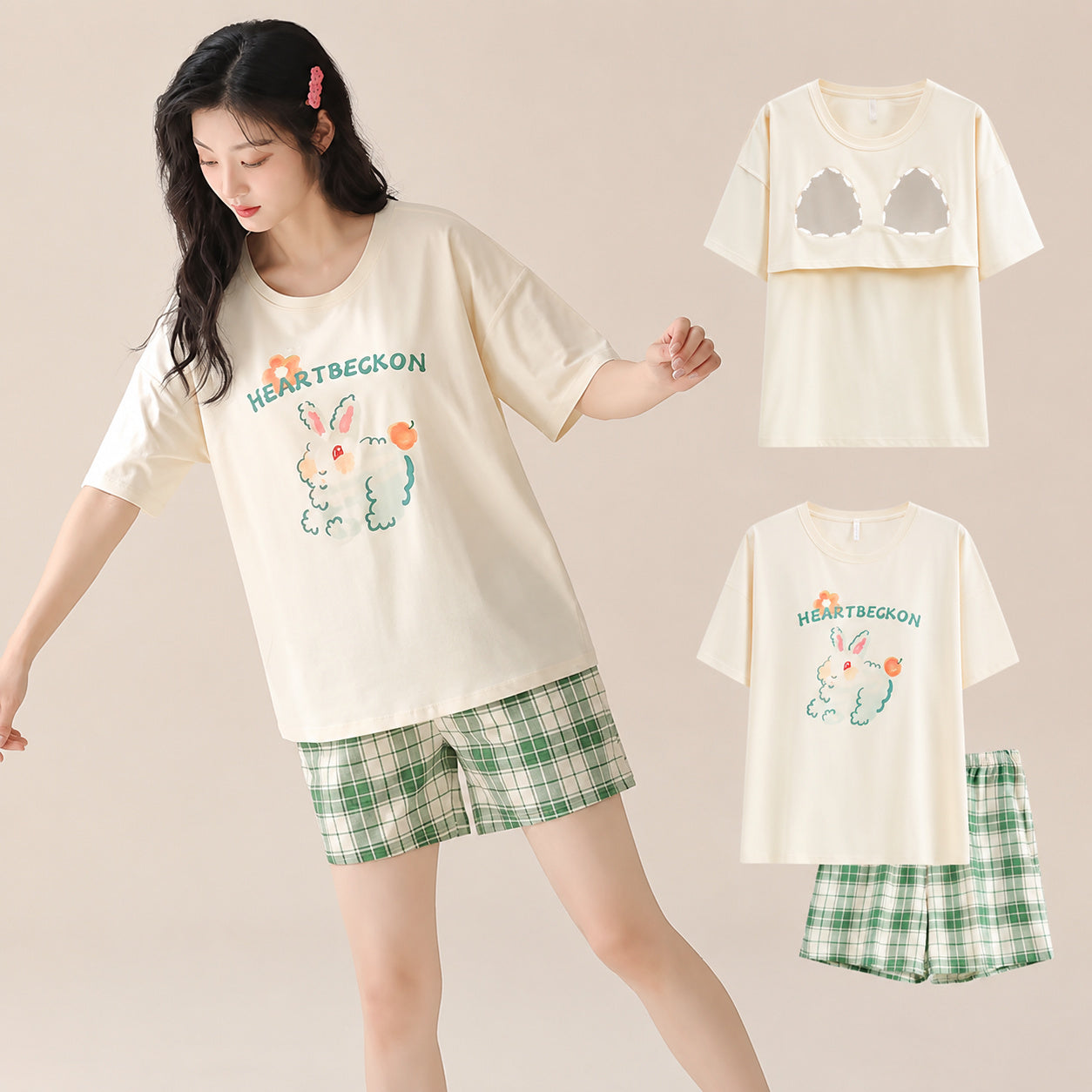 Cotton Bra-Free Pajama Set