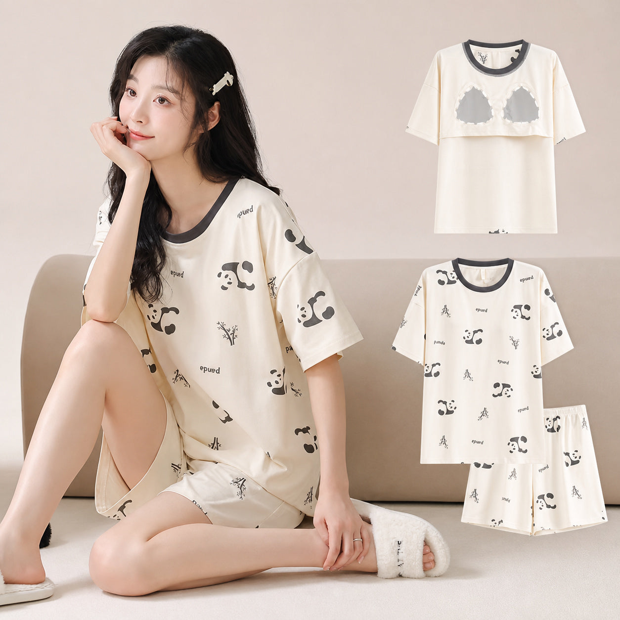 Cotton Bra-Free Pajama Set