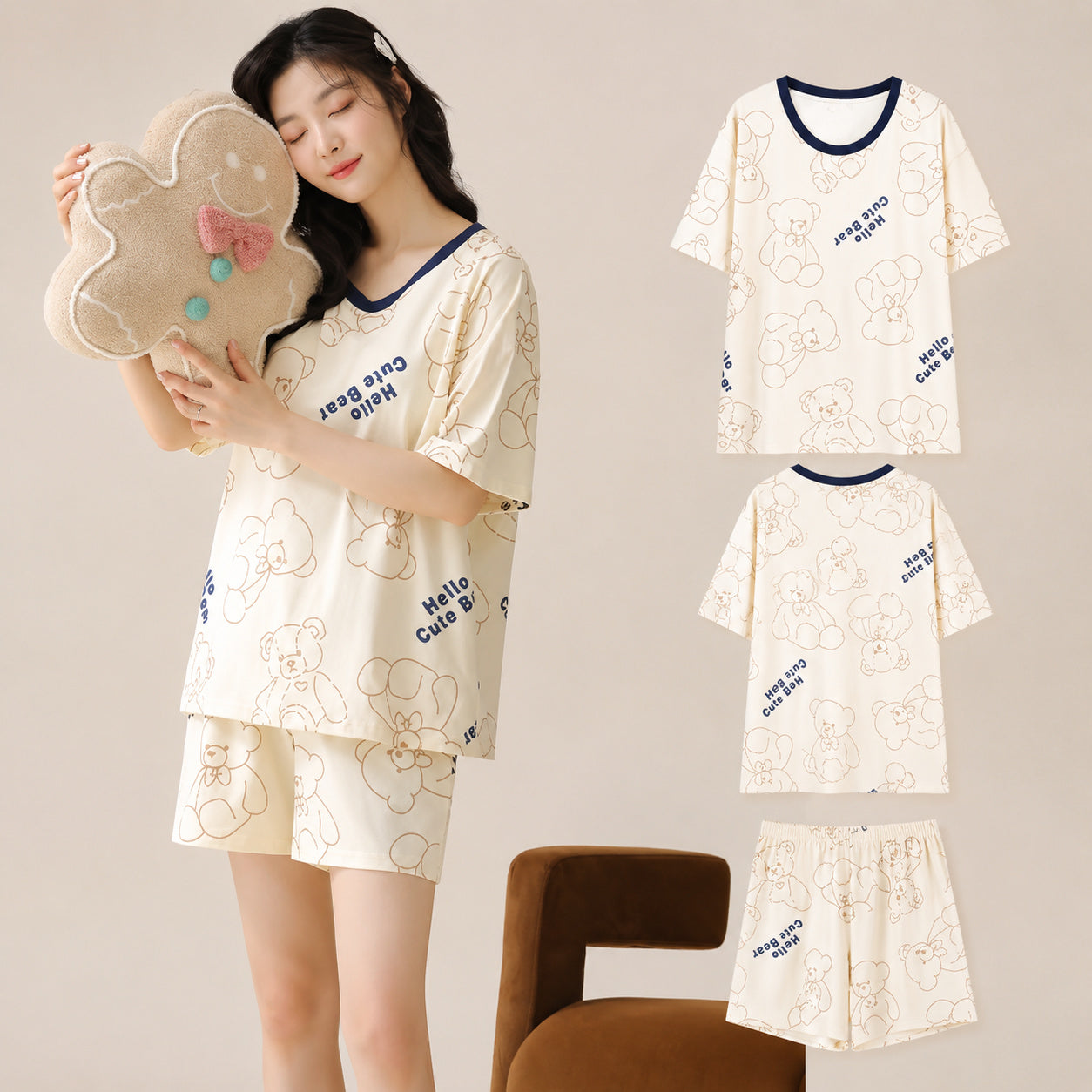Cotton Bra-Free Pajama Set