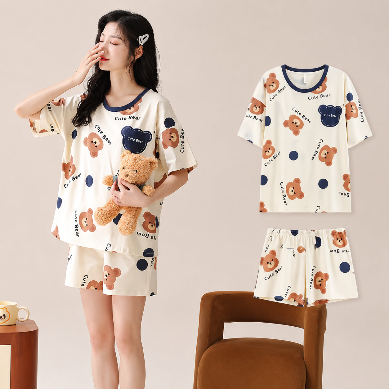 Cotton Bra-Free Pajama Set