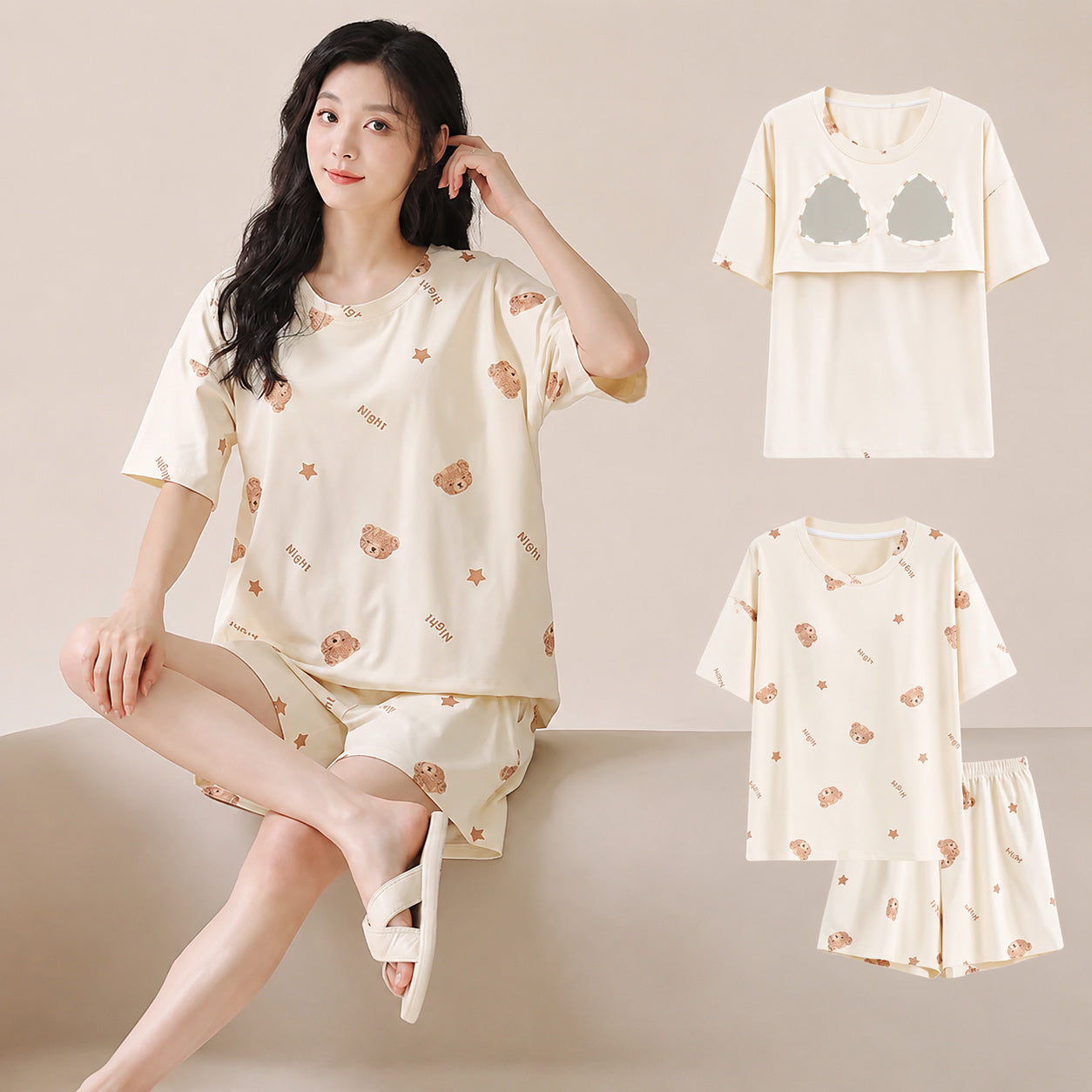 Cotton Bra-Free Pajama Set