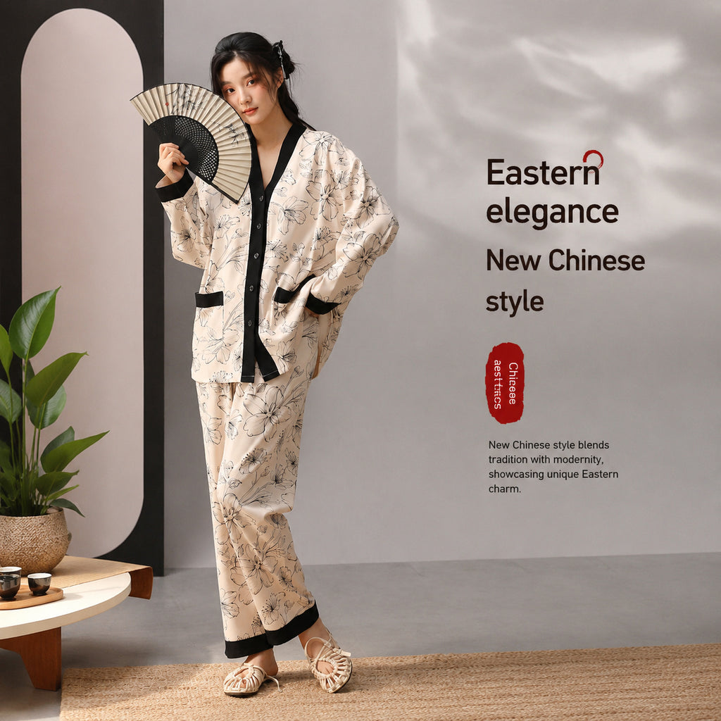 Cotton Pajama Set With Bra Pads