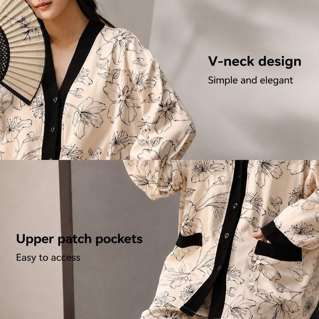 Cotton Pajama Set With Bra Pads