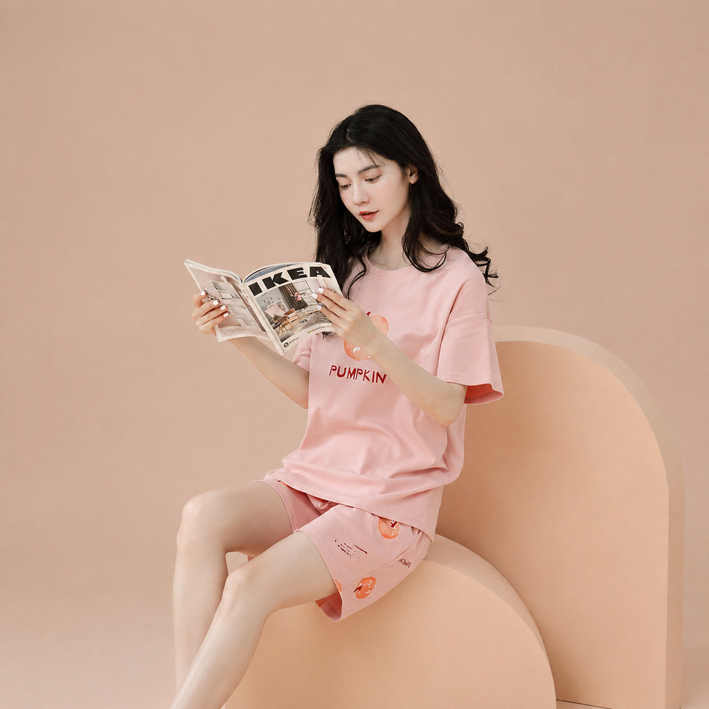 Cotton Graphic Lounge Set