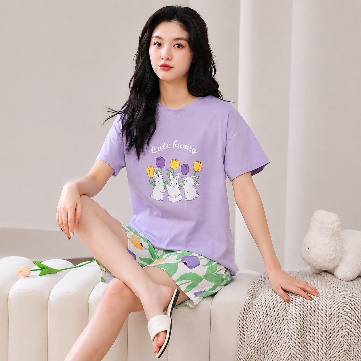 Cotton Graphic Lounge Set
