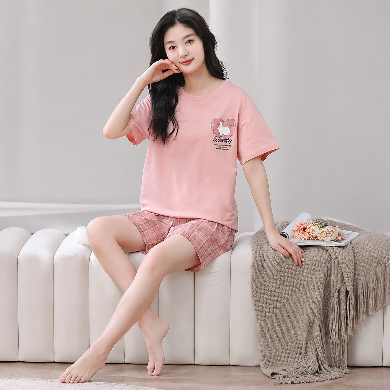 Cotton Graphic Lounge Set