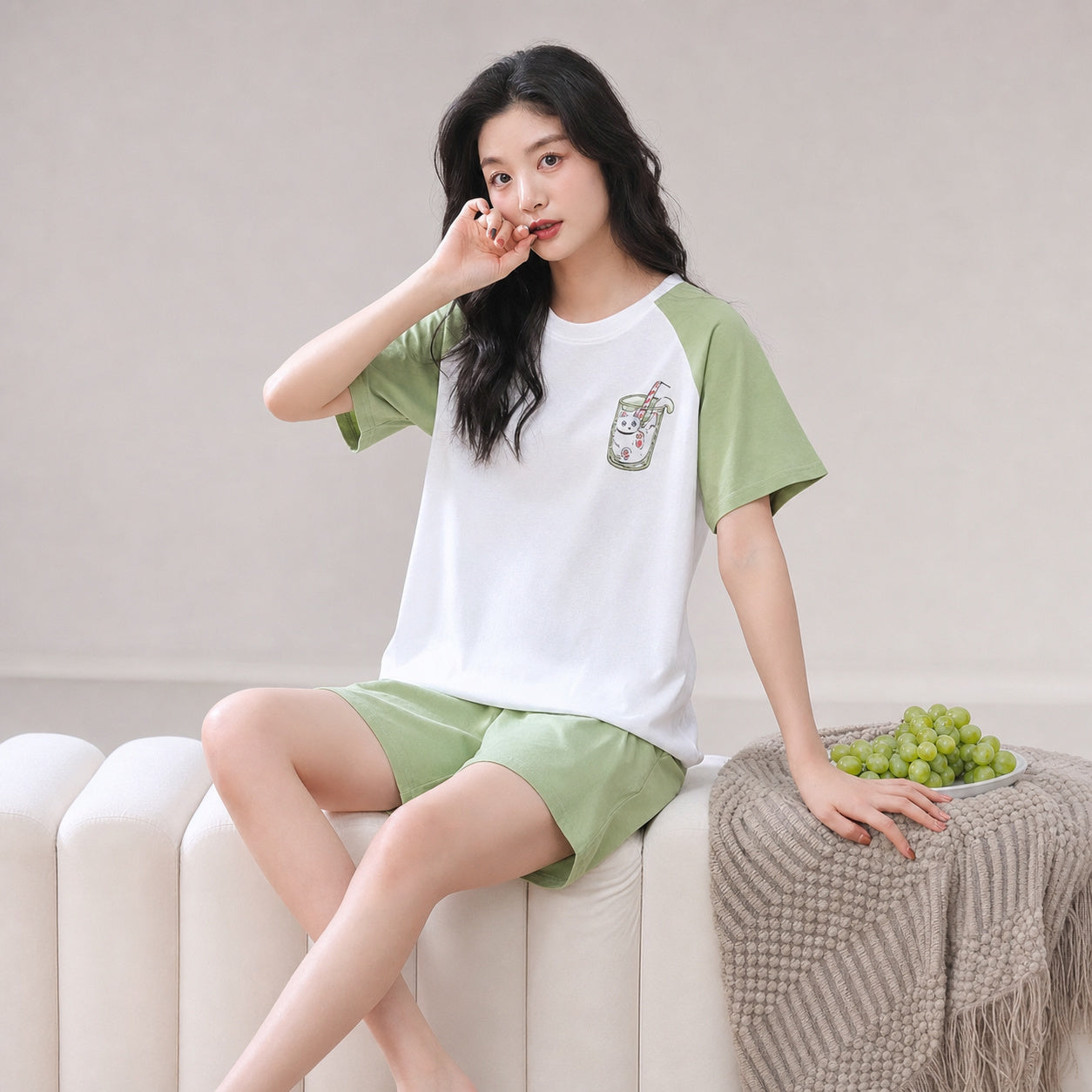 Cotton Graphic Lounge Set