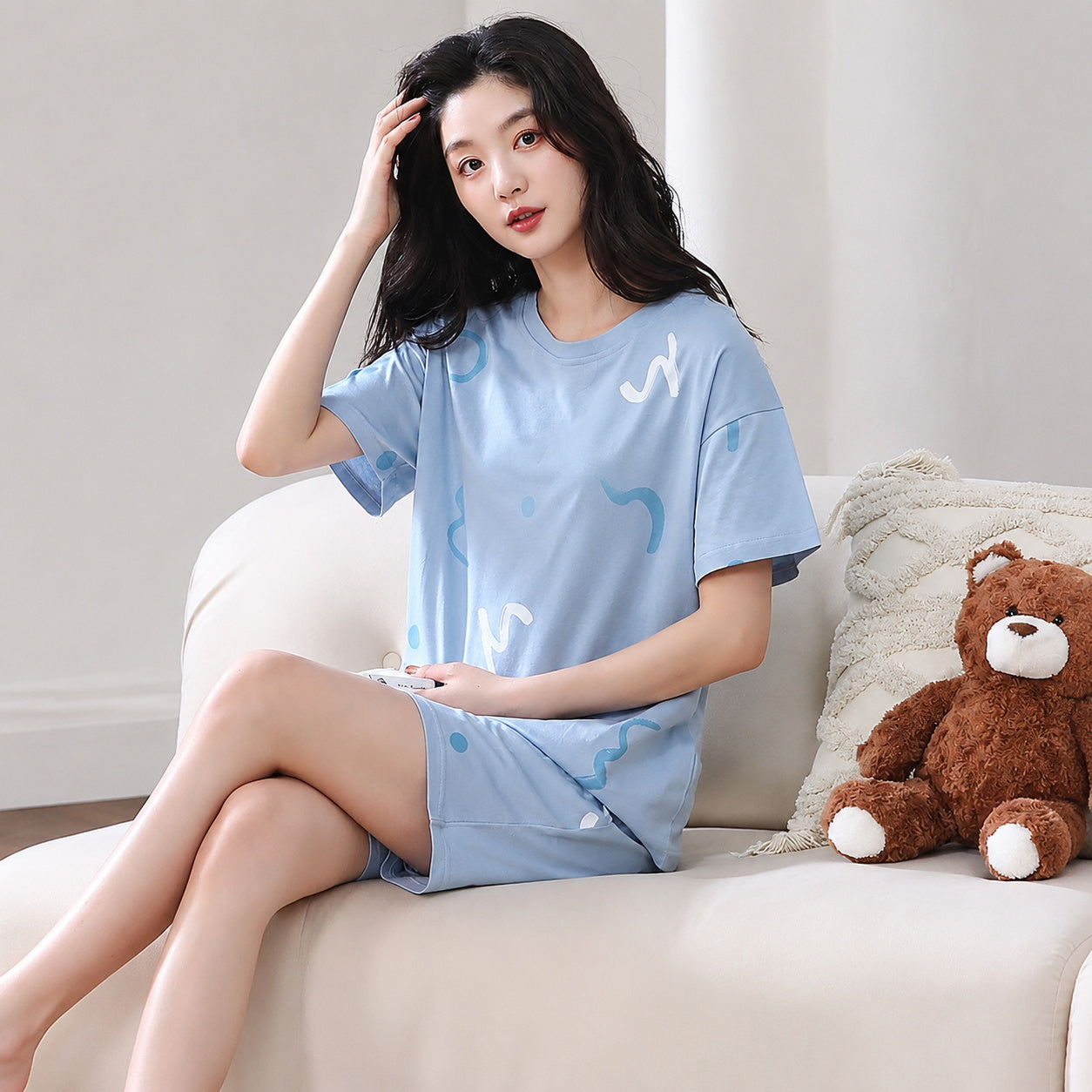Cotton Graphic Lounge Set