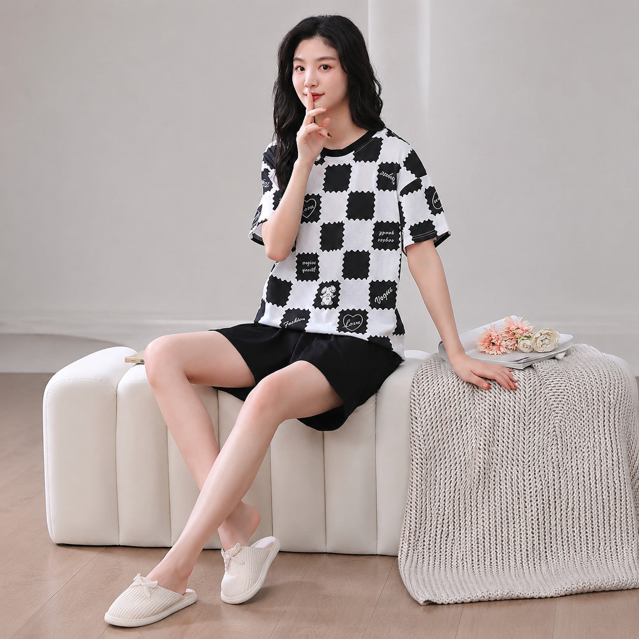 Cotton Graphic Lounge Set