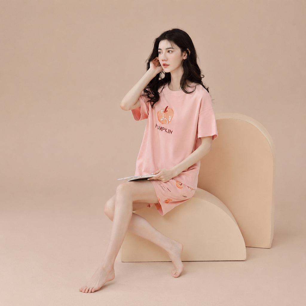 Cotton Graphic Lounge Set