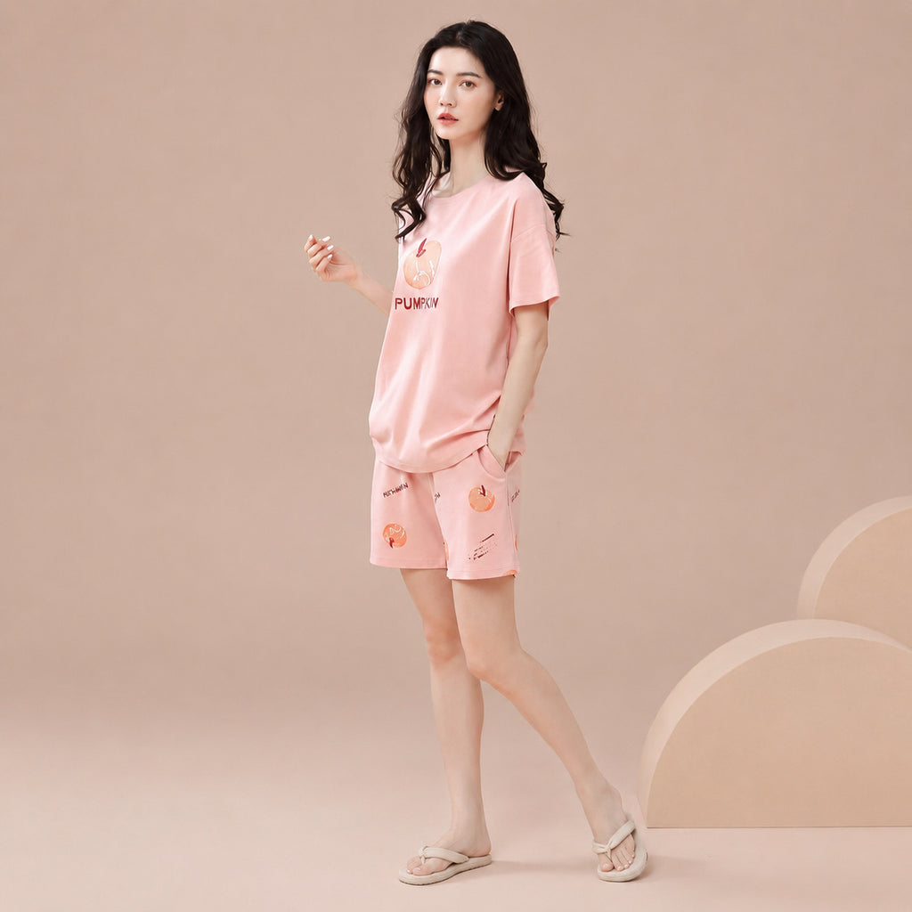 Cotton Graphic Lounge Set