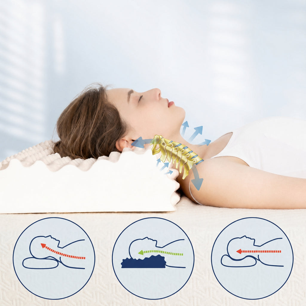 Thai Latex Anti-Mite Pillow for Sleep Comfort, Multiple Colors