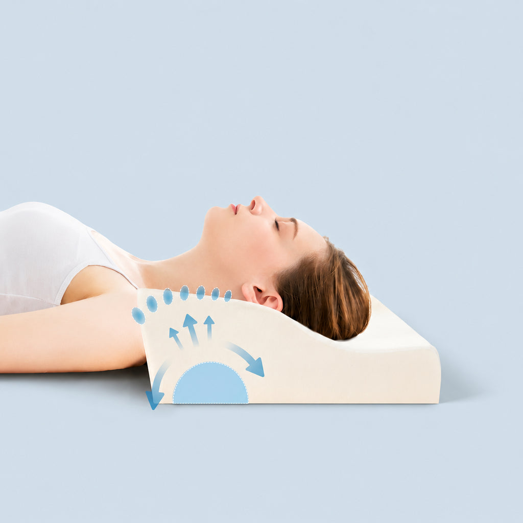 Contoured Cervical Memory Pillow for Neck Support, Multiple Colors, 2.4-4.3 in