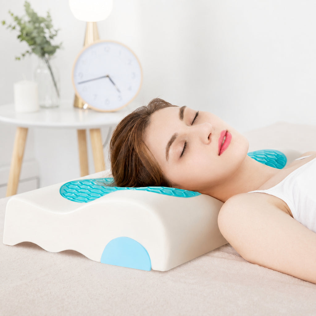 Memory Foam Cooling Gel Neck Pillow for Side Sleeping, Classic/Extended/Butterfly, 2.8-4.3 in