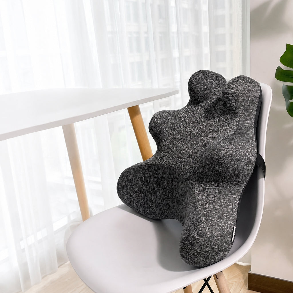 Memory Foam Lumbar Cushion for Bed, Sofa, or Chair, Gray, S