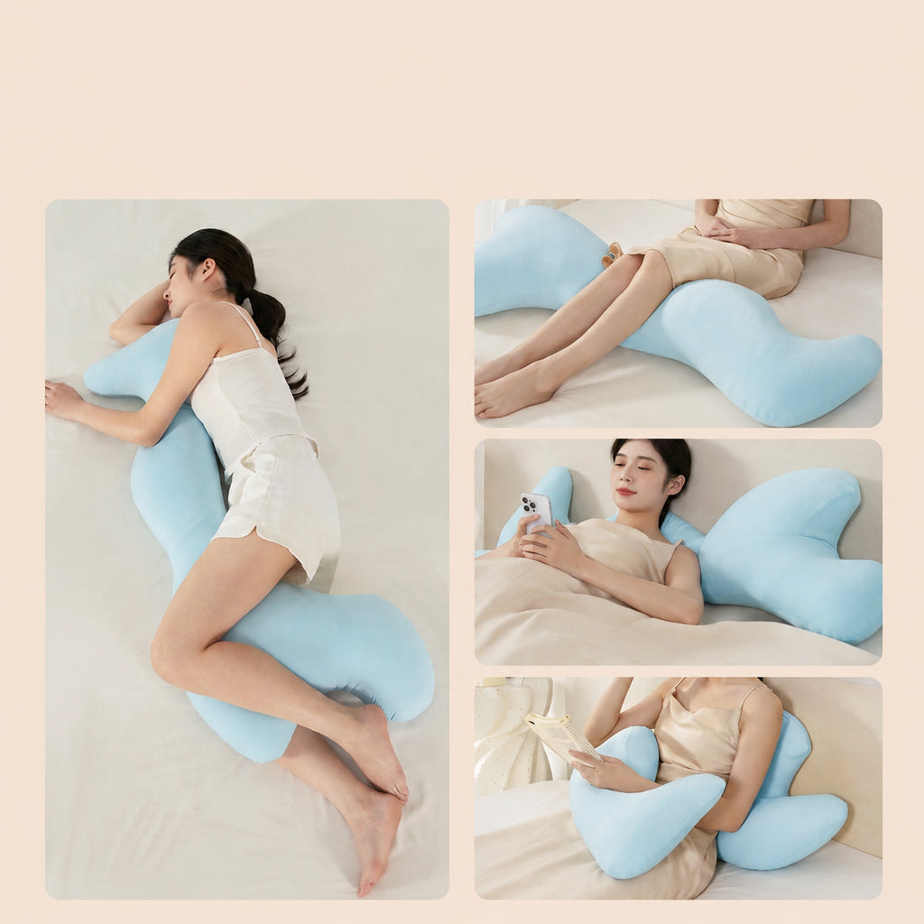 5-Zone Ergonomic Body Pillow for Sleep Comfort, Medium/Large, Multiple Colors
