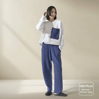 Fleece Cardigan Loungewear Set