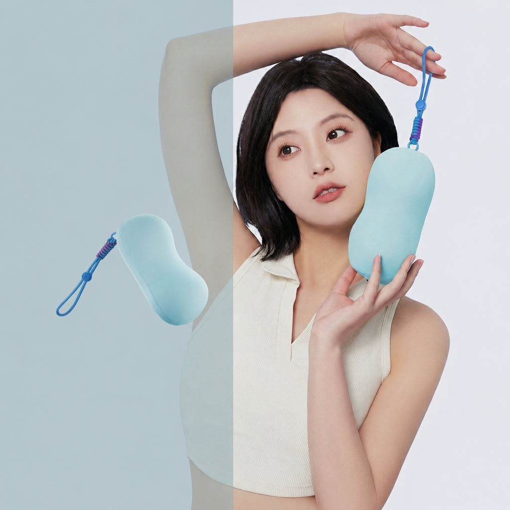 Silk Mini Clip-On Travel Cervical Pillow for Neck Support, Blue/Pink/Green/Gray