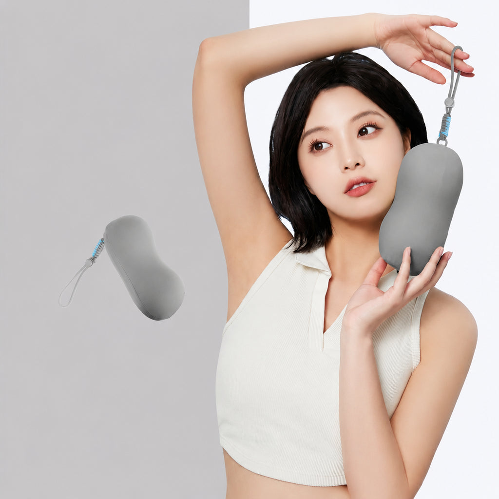 Silk Mini Clip-On Travel Cervical Pillow for Neck Support, Blue/Pink/Green/Gray