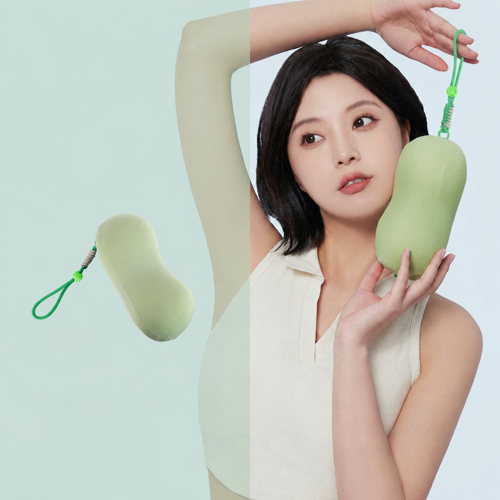Silk Mini Clip-On Travel Cervical Pillow for Neck Support, Blue/Pink/Green/Gray