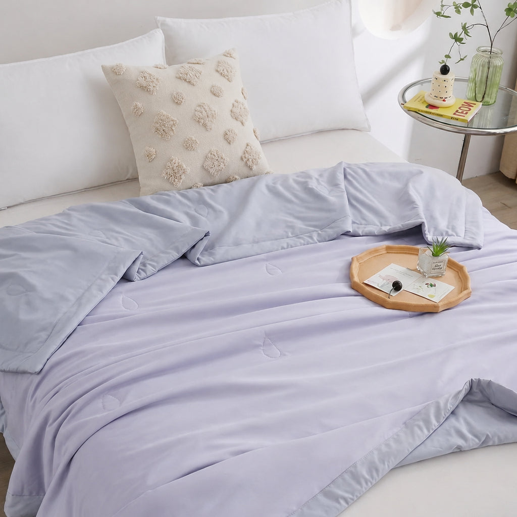 Macaron Reversible Summer Quilt for Bedding Comfort, Multiple Colors, 47x59 in/59x79 in/79x91 in