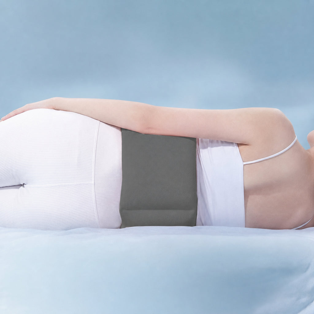 Nighttime Lumbar Support Belt for Bed, Sofa, or Chair, Gray/Pink/Green, M/L