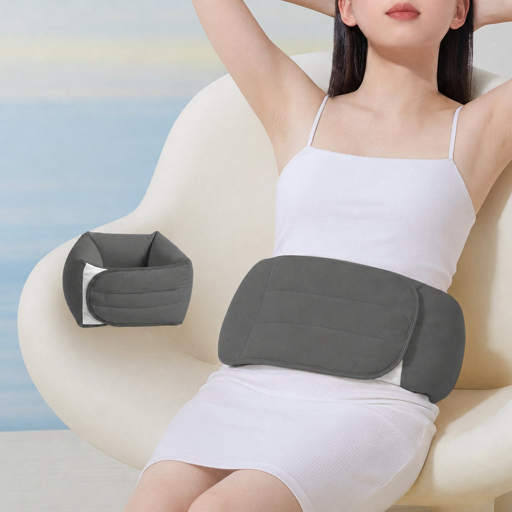 Nighttime Lumbar Support Belt for Bed, Sofa, or Chair, Gray/Pink/Green, M/L
