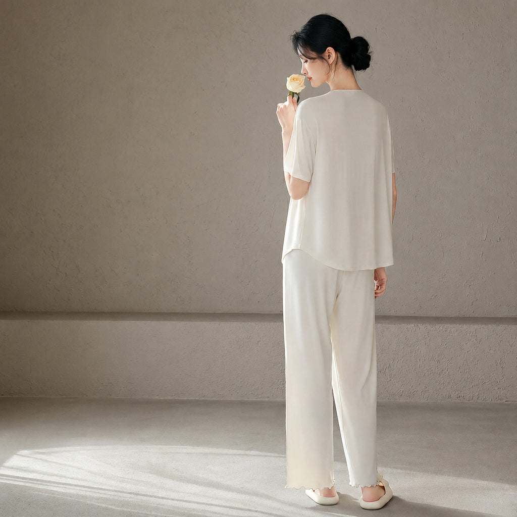 Silk Women's Padded Modal Set Sleepwear for Home and Sleep, Multiple Colors, S/M/L/XL