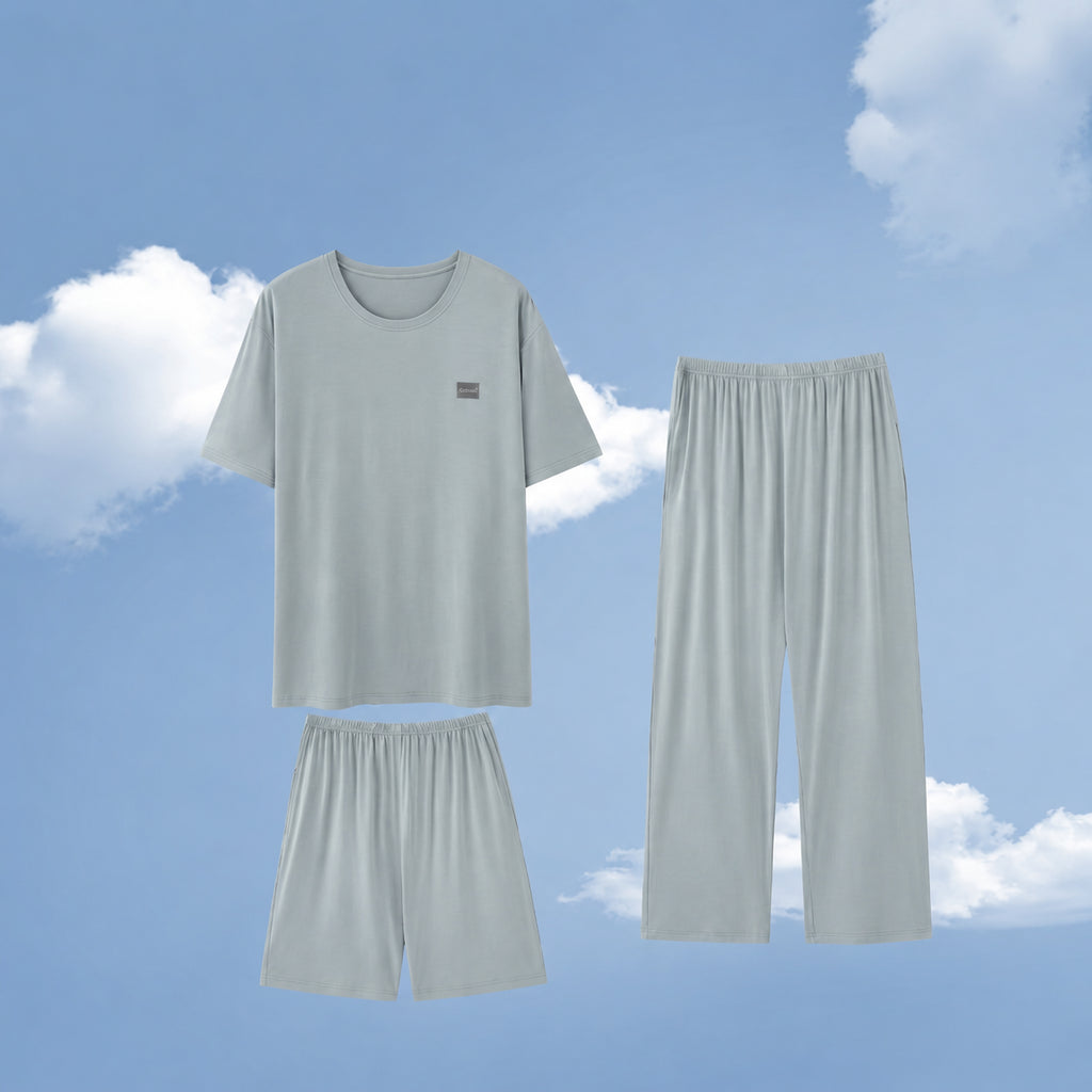 Cooling Men's Ice-Silk Lounge Set for Home and Sleep, Multiple Colors, Multiple Sizes
