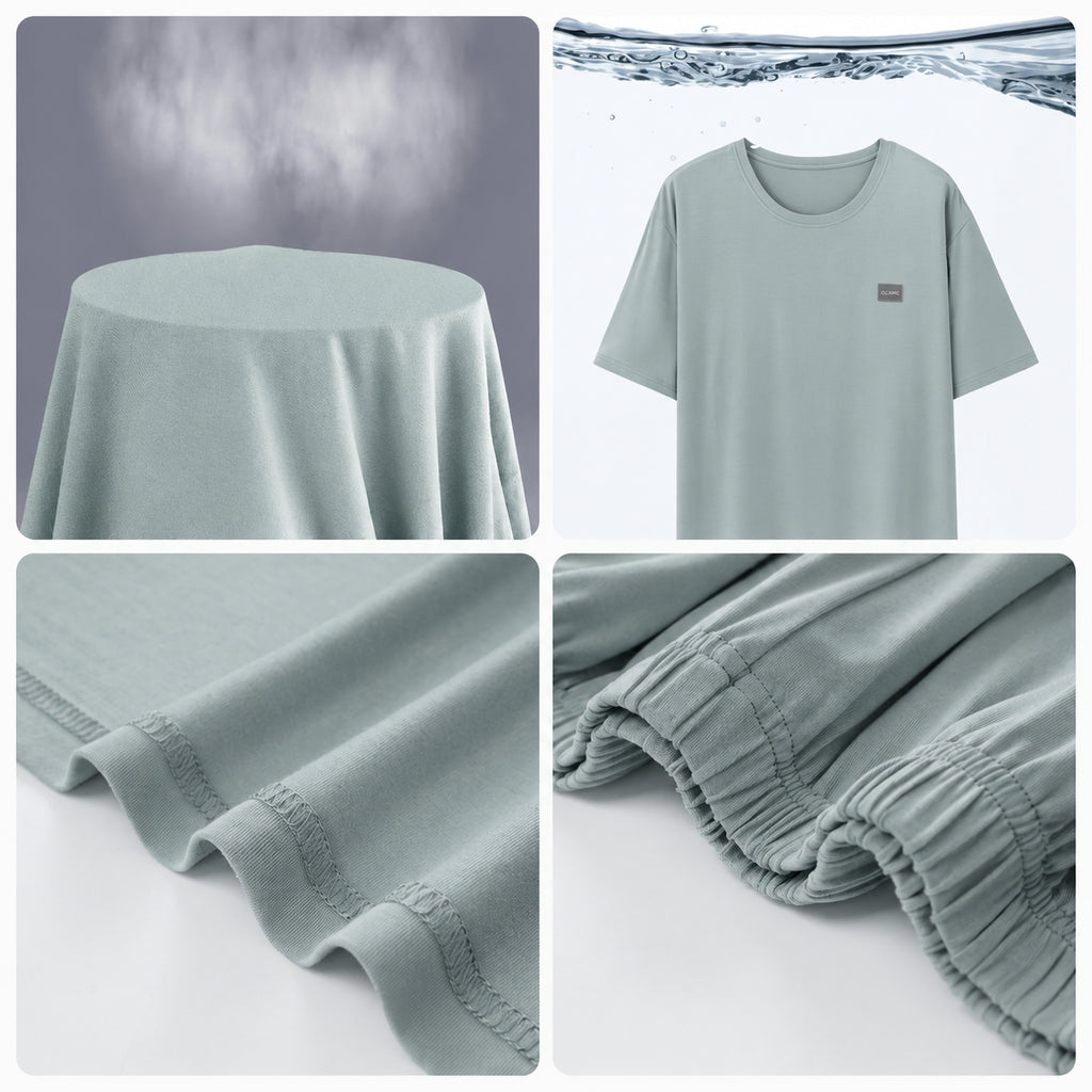 Cooling Men's Ice-Silk Lounge Set for Home and Sleep, Multiple Colors, Multiple Sizes